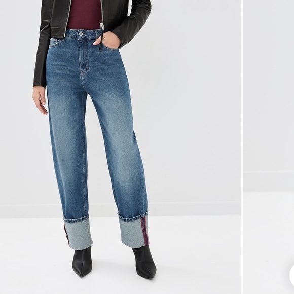 Halfboy Boyfriend Jeans Cuffed High Rise Straight Leg 27 - Picture 1 of 12